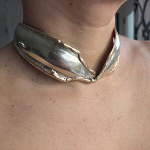 Elegant Silver and Gold Choker Necklace